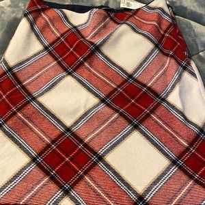 Abercrombie and Fitch red/white plaid wool skirt